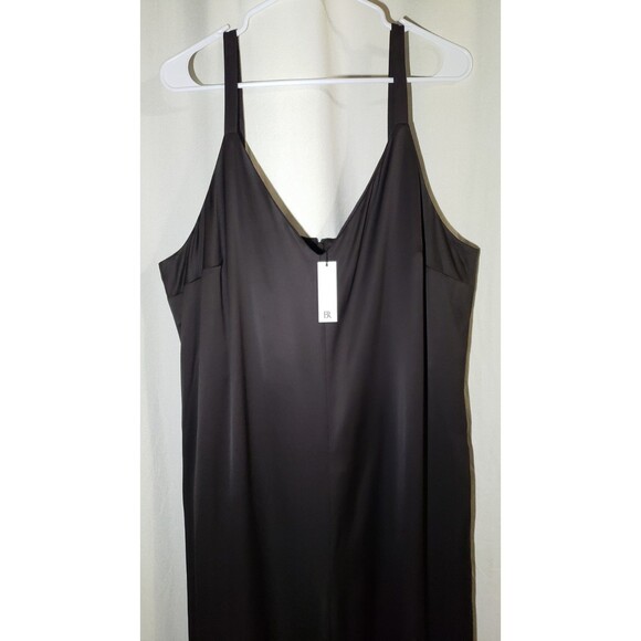 Banana Republic Italian Satin Wide-Leg Jumpsuit Size XL Viscose Wool Dark Brown - Picture 4 of 12